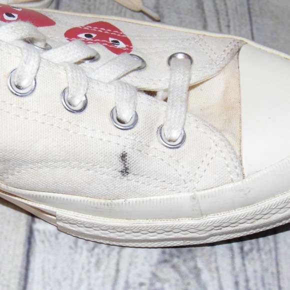 CONVERSE X PLAY Comme des Garçons Chuck 70 OX Multi Heart Sneakers Mens Size 11 - Picture 7 of 8